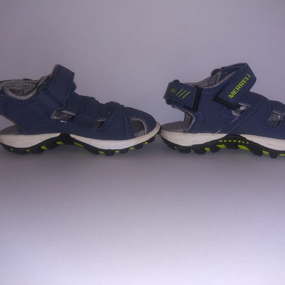 Merrell Aqua Deck Junior Hydro Sandals Toddler Kids Size 4 Dark Denim - Picture 7 of 8